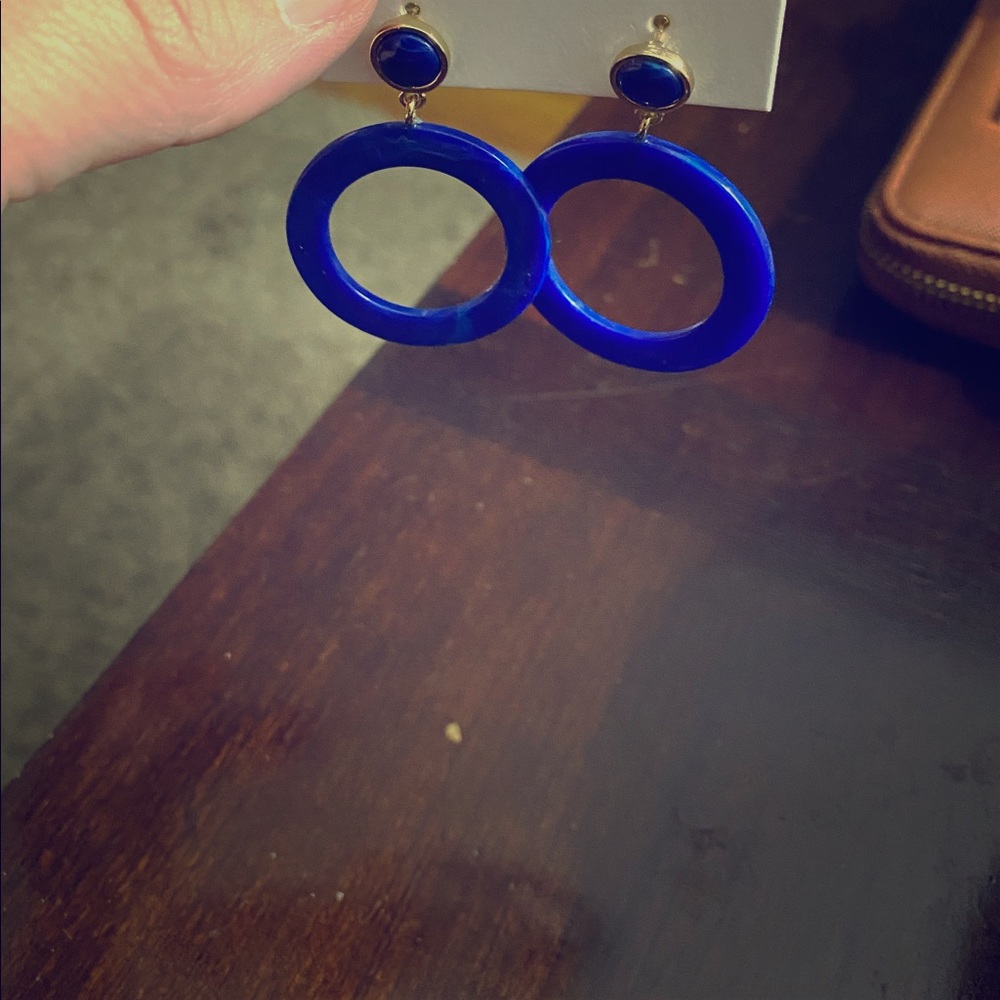 Blue hoop earrings. NWT